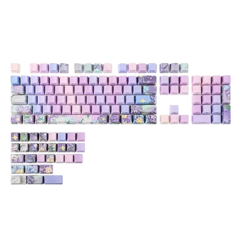 KiiBOOM Violet Keycaps Set 133 Keys OEM Profile PBT Full Keycaps Set for Mechanical Gaming Keyboard
