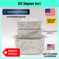 (Ready Stock!!) Corningware Pastel Bouquet 6pcs Casserole Set (A-140-93) Corak Vintage Cookware Set 