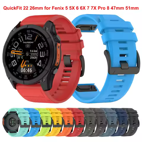 22mm 26mm QuickFit for GARMIN Fenix 5 5X Plus WatchBand Fenix 6 6X Pro 7 7X Solar Epix Gen2 Fenix8 4