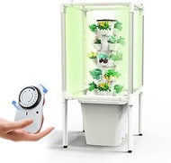 Smart Garden Planter Garden Hydroponics Growing System 30 Pods Plant Germination Kit Hydroponics Tower with LED Grow Light, Aeroponics Growing Kit with Hydrating Pump, Adapter, Net Pots, Timer