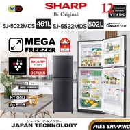 [FREE SHIPPING] SHARP Mega Freezer Refrigerator 2 Door Fridge SJ5022MDS (461L) SJ5522MDS (502L) Peti