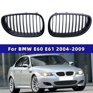 One Pair Front Bumper Grille Kidney Grille Racing Matte Black Grill for BMW 5 Series E60 E61 M5 520I