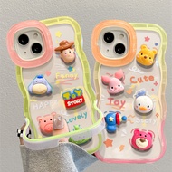 Apple 14/15 Shock-resistant Phone Case with Stand iPhone13/11 Wavy Edge Phone Case