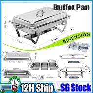 【SG Stock】 Buffet Pan Food Tray Stainless Steel Buffet Stove Serving Tray Serving Tray Party Caterin