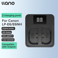 Llano ช่องคู่ชาร์จกล้อง LP-E6 Canon LED USB ดิจิตอลสำหรับ EOS 5D Mark/5D Marklll 5DS/5DS/6D Markll/ 