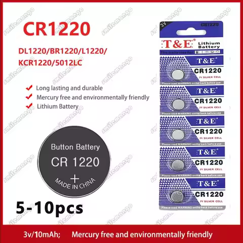 5PCS-10PCS 3V CR1220 Lithium Button Battery BR1220 LM1220 DL1220 CR 1220 L04 5012LC Coin Cell Watch 