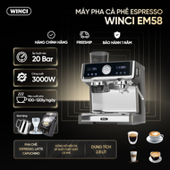 Máy Pha Cà Phê Tự Động Winci EM58 20 Bar Pha Espresso Latte Capuchino. Bảo Hành 2 Năm.