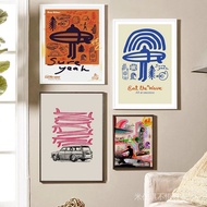 Trippy Collage Surfing Wall Art Canvas Painting Vintage Beach Abstract Poster Prints Surf Wagon Pict