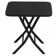 Global House TABIO โต๊ะพับอเนกประสงค์หน้ากระจกทรงสี่เหลี่ยม รุ่น Glaze Black ขนาด 80x80x75 ซม. สีดำ