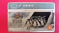 絕版！中華電信編號：A710A93  "頑皮世界野生動物園"磁條式光學廣告電話卡，已無剩餘金額，僅供收藏！