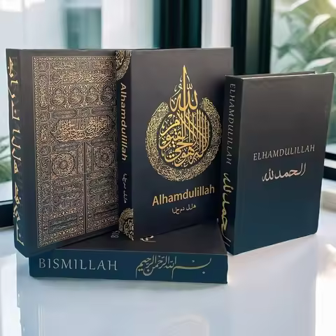 Islam Kaaba Luxury Fake Book Storage Box Islamic Muslim Decorative Books Home Decor Coffee Table Bed