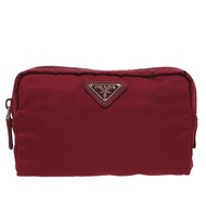 近全新 Prada 1N0021 三角形 Logo 尼龍RED化妝包 紅色化妝包 0513 [二手] PRADA