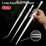 RUSSIK 1Pcs Water Grass Clip, Long Tong 48cm Aquarium Tweezer, Durable Stainless Steel Aquarium Supp