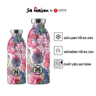 24Bottles Clima vacuum thermos, stainless steel, Begonia pattern