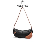 AGE FREE Croissant bag กระเป๋าหนังครัวซองค์แฟชั่น + จี้กระเป๋าครัวซองมินิ สะพายไหล่ครอสบอดี้   สายหน