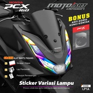 sticker variasi lampu honda pcx 160 warna pelangi transp gutggo 3433sb