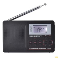 LID Portable Mini Radio FM MW SW Receiver Full Band Pocket Radio with Digital Clock Earphone FM Stereo Radio Receiver