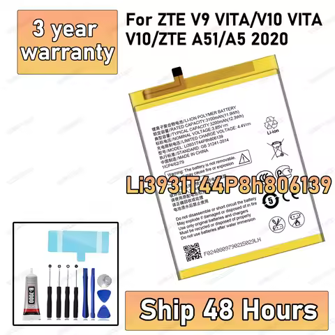 100% New High Quanlity Battery Li3931T44P8h806139 For ZTE "V9 VITA/V10 VITA/V10/ZTE A51 /A5 2020" Ba