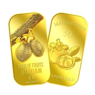 999.9 Pure Gold | 5g x 2 Set Durian &amp; Mangosteen Gold Bar