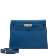 Hermès Deep Blue Calfskin Kelly Danse II Palladium Hardware, 2019