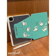 Black Polka Dot Cat iPad Pro 2024 Protective Case Air 4/5/6 30% Fold Protective Case 7/8/9 Generatio