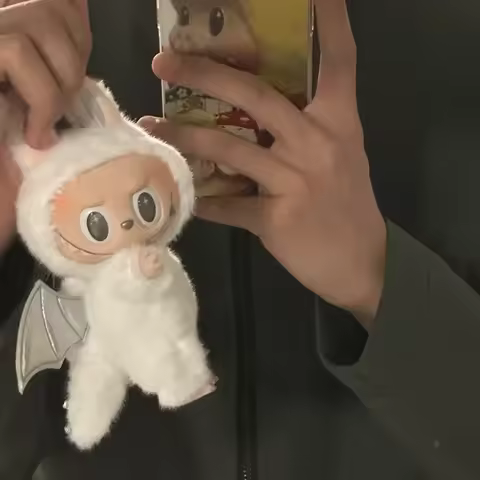 High Quality zimomo Labubu Mokoko The Monsters Labubu Macarone Labubu Keychain Mokoko