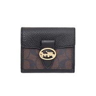 [Coach] Wallet (half wallet) F07250 7250 Brown × Black Signature PVC Leather George Small Wallet Women [Outlet Product] [Brand]