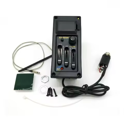 Equalizer Preamp Pickup Kit EQ-505R 3 Bands EQ Acoustic Guitar Piezo Amplifier Lightweight Portable 