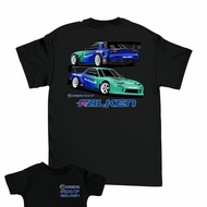 Sakazuki T-Shirt Pakaian Lelaki MAZDA RX7 RX-7 FALKEN TAYAR V2 JAMES DEANE Siri Automotif kapas