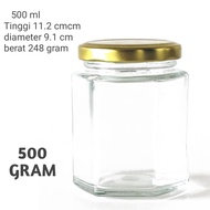 500ML Haxegonal Glass Bottle 500ml Gold Cap 500ml Hexagonal Bottle/