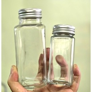 120ml/250ml Aluminum Glass Jar Bottle Glass Jar Spice Airtight Containers Condiment Season
