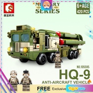 Sembo Block 105595 Military Series HQ-9 Anti Aircraft Missiles System Air Defense Anti-emblem Buildi