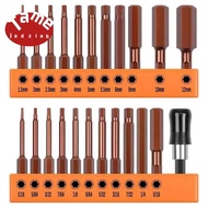 23 Piece Hex Bit Set Hex Key Drill Bit Set Hex Wrench Drill Bit Metric & SAE S2 Steel 1/4Inch Hex-Sh