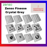 [SIRIM]ZENSO Finesse Crystal Grey 1G 2G 3G 4G 13A 15A 20A Switches Socket Glass