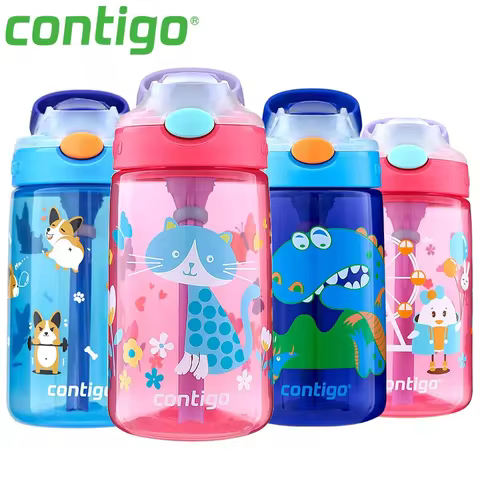 Contigo Kids Water Bottle, Baby Student Cute Cartoon Sealed Leak-Proof Cup, 400ML