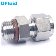 Stainless Steel 316 Male SAE 7/16-20 9/16-18 to 1/8" 1/4" 6mm Tube Fitting Double Ferrule Compressio