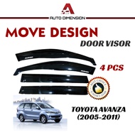 Toyota Avanza 2005-2011 MOVE BIG SIZE 5 INCH Door Visor Air Press Window Door Visor Wind Deflector (
