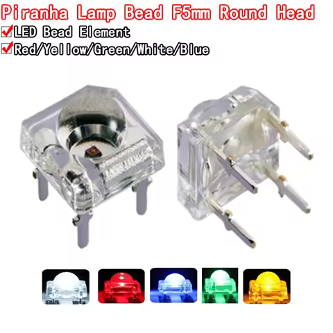 10Pcs 5mm F5 Piranha LED White Red Green Amber Clear 5mm LED Diode Light-Emitting-Diodes 4-pins Pira
