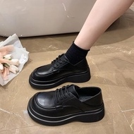 Women Gothic Wedges Shoes Black White Leather Platform Lolita Mary Jane Flats 2022 New Fashion Lace 