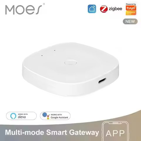 MOES Tuya Smart ZigBee Bluetooth Multi-Mode Gateway Hub Type-C Power Wireless Home Automation Works 