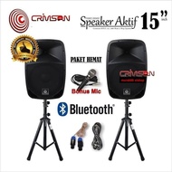 SPEAKER AKTIF PASIF CRIMSON 15IN SOUL /show FREE STAND DAN MIC KABEL