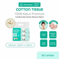 PURCOTTON - Natural Cotton Tissue - Facial Tissue - Cotton Tissue (60 & 100 Sheets)