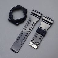 Vỏ silicon trơn + Dây đeo cho CASIO G Shock ga/Gd/GLS/120/110/100 ga140 ga150 khóa nhựa màu vàng + d