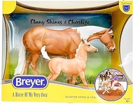 Breyer Horses Traditional Series Ebony Shines & Charlize | 2 Horse Set | Horse Toy Model | 11.5" x 9