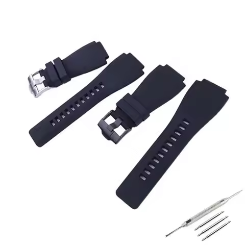 Watch Accessories Men's and women's rubber watch band compatible Bell Ross BR01 24mm belt buckle wat