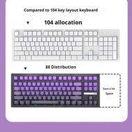 Terlaris! New! Zuohe ZH870 Mechanical Keyboard Wireless Bluetooth RGB light PBT Keycap Hot Swap 3 mo