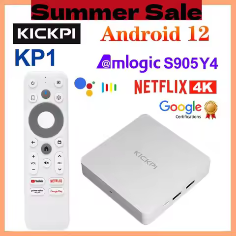 KICKPI KP1 Google Netflix TV Box Android 12 Amlogic S905Y4 Media Player 4K Set Top Box Android 12.0 
