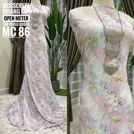 Kain Mosscrepe Printed Tak Payah Gosok Moss Crepe Bidang 60 Kain Memeri Stretchable Fabric