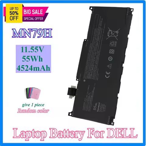 MN79H Laptop Battery for DELL XPS 13 Plus 9320 I5 93204K MN79H 0J7H5M J7H5M 11.55V 55Wh 4524mAh