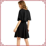 Women Elegant Pure Color Chiffon Shawl Cape Ruffle 2-Layer Chiffon Wraps Bolero Dress Accessory for 
